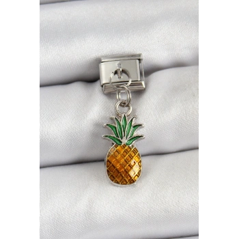 316L Çelik Sallantılı Ananas Model Gümüş Renk Nomination Charm TJ-BC1468