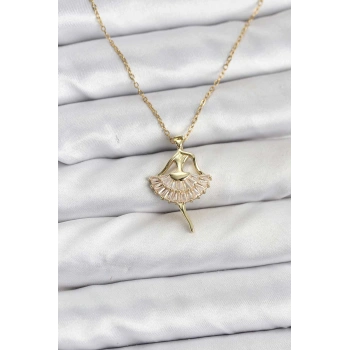 316L Çelik Zincir Gold Renk Balerin Model Kadın Kolye TJ-BKO10775