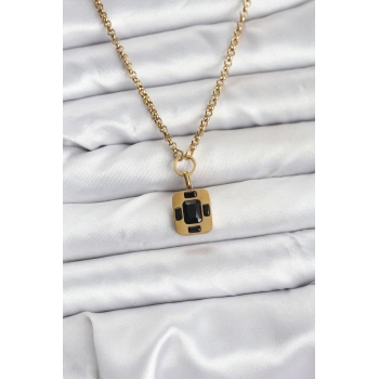 316L Çelik Zincir Gold Renk Vintage Model Kadın Kolye TJ-BKO10687