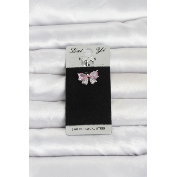316L Cerrahi Çelik Pembe Fiyonk Model Göbek Piercing TJ-PR1400