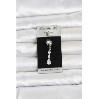316L Cerrahi Çelik Sallantılı Damla Model Göbek Piercing TJ-PR1398