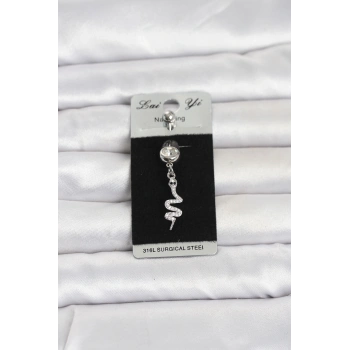 316L Cerrahi Çelik Sallantılı Yılan Model Göbek Piercing TJ-PR1392
