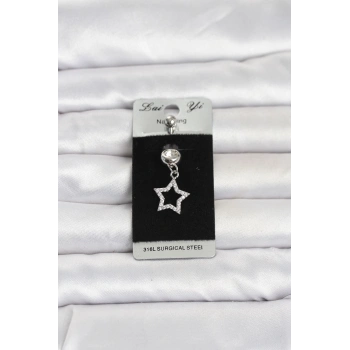 316L Cerrahi Çelik Sallantılı Yıldız Model Göbek Piercing TJ-PR1386