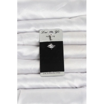 316L Cerrahi Çelik Zirkon Taşlı Göbek Piercing TJ-PR1385