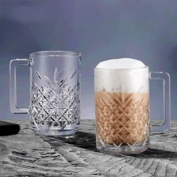 6lı Kulplu Kristal Meşrubat Bardağı