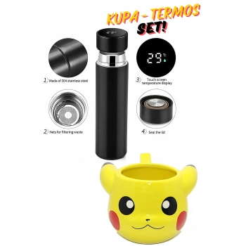 500ml Paslanmaz Çelik Termos Dijital Termos Figür Anime Kupa Bardak