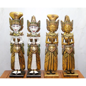 Ahşap 2Li Buda Figürü 70 Cm Galıleo:17