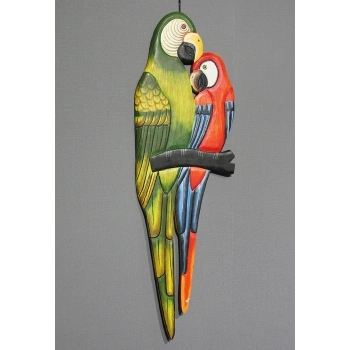 Ahşap Duvara Asmalı 2li Papağan 3Okas-11