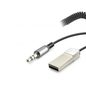 Aux Bluetooth Ses Alıcı Adaptör Dahili Kablolu Handsfree 3.5Mm - Siyah HD9005