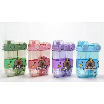 Kapibara Capybara Çift Bölmeli Pipetli Matara & Suluk Alk5108