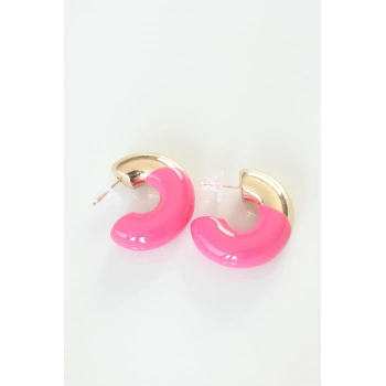 CCB Pembe Gold Çift Renk Küpe TJ-BKP8877