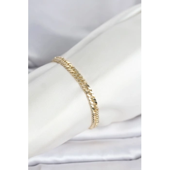 CM 14K Gold Renk Kalın Zincir Model Kadın Bileklik TJ-BB8304