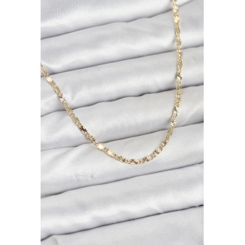 CM 14K Gold Renk Lazerli Zincir Model Kadın Kolye TJ-BKO10923