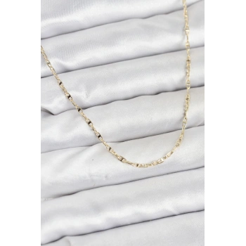 CM 14K Gold Renk Pirinç Gemi Zinciri Model Kadın Kolye TJ-BKO10918