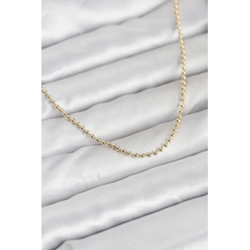 CM 14K Gold Renk Top Zincirli Model 60 cm Kadın Kolye TJ-BKO10937