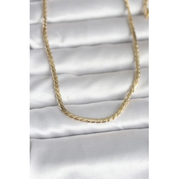 CM 14K Gold Renk Yassı Model 60 cm Kadın Kolye TJ-BKO10994