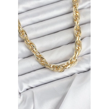 CM Kalın Burgu Model Gold Renk 60 cm Kadın Kolye TJ-BKO11129