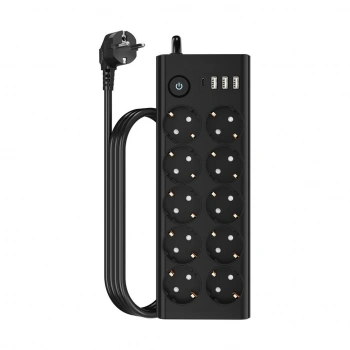 Çoklu Priz 10 lu + 3 USB + 1 Type-C 3680W 16A Anahtarlı Akım Korumalı Uzatma Prizi (2 Metre Kablo) FTR14