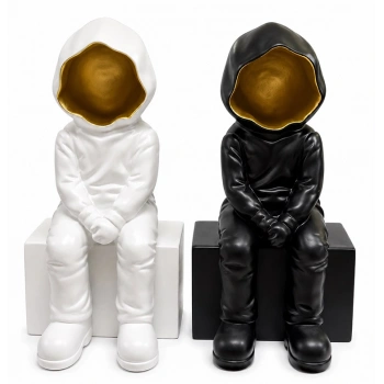 Dekoratif Polyester Oturan Astronot Biblosu Alk5302