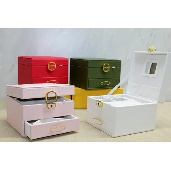 Deri Kaplamalı Makyaj Ve Takı Kutusu Alk3609