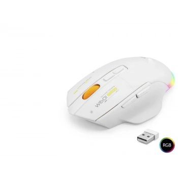 Dual Mode Kablosuz Mouse 12800 Dpi 7 Tuş Makro 1000Hz Rgb - Beyaz W601W