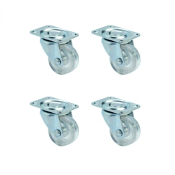 Furç Tablalı Bilyalı Teker - 38MM - Şeffaf HKS240 - 4 Adet