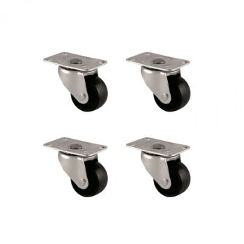 Furç Tablalı Bilyalı Teker - 38MM - Siyah HKS234 - 4 Adet