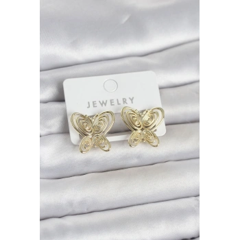 Füsun Küpesi Model Gold Renk Model Pirinç Kadın Küpe TJ-BKP11720