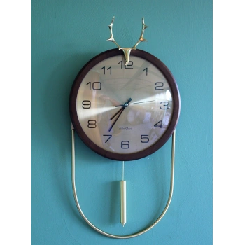 Geyikli Duvar Saati Sarkaçlı Alk1580