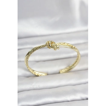 Gold Renk Düğüm Model Pirinç Kadın Bileklik TJ-BB8552