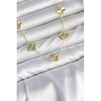 Gold Renk Yonca Model VIP Seri Kadın Kolye TJ-BKO11140