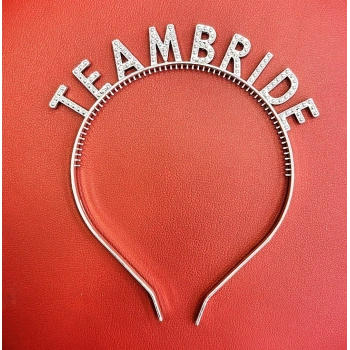 Gümüş Renk Team Bride Taç Plastik – Gelin ve Nedime Tacı