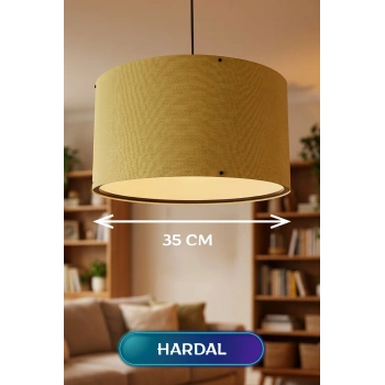 Hardal Kumaş Başlıklı Sarkıt Avize 35 CM