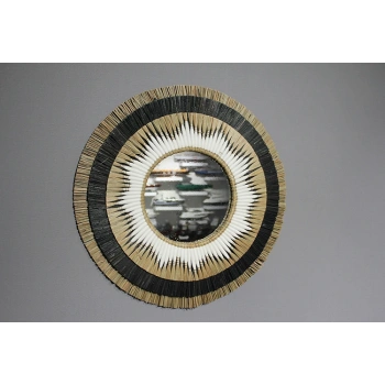 Hasırlı Duvar Aynası 3Natural-14