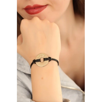 HOPE (Umutlu) Siyah Deri İpli Unisex Mood Bileklik TJ-BB1985