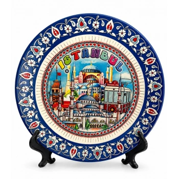 İstanbul Temalı Porselen Dekoratif Tabak 18 Cm Alk5841