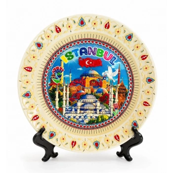 İstanbul Temalı Porselen Dekoratif Tabak 18 Cm Alk5843