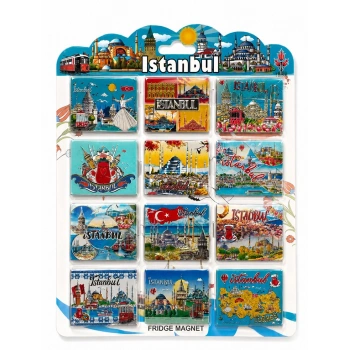 İstanbul Temalı Silikon Buzdolapı Süsü Magnet 12Li Set Alk5806