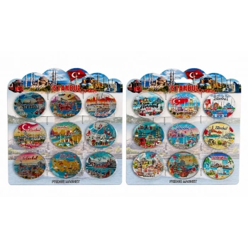 İstanbul Temalı Silikon Buzdolapı Süsü Magnet 9Lu Set Alk5807