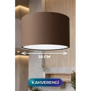 Kahverengi Kumaş Başlıklı Sarkıt Avize 35 CM