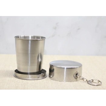 Katlanabilir Tekli Paslanmaz Çelik Shot Bardak - Model 2