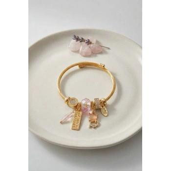 Kedili Model Pembe Charmlı Bileklik TJ-BB8723