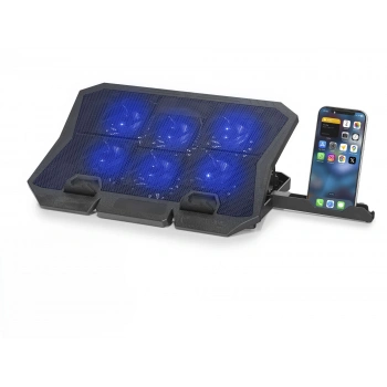 Laptop Soğutucu 6 Fan Led Telefon Standlı - Siyah HDX4254