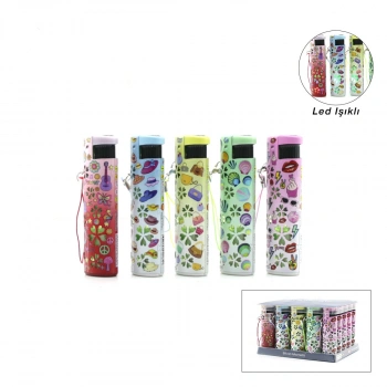 LED Işıklı Rüzgar Çakmağı - Karışık Desenli - İpli