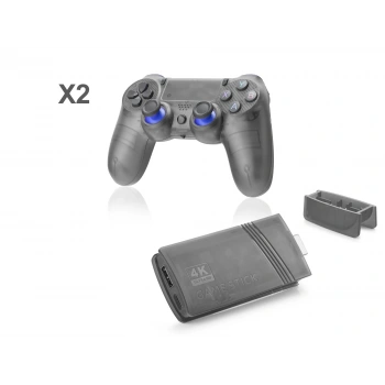 Mını Retro Oyun Stick Hdmı Çift Gamepad Seti 64 Gb Hafıza Kartlı 2.4G Kablosuz Siyah GS5