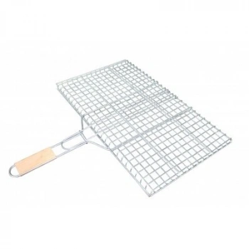 Orta Boy Mangal Izgarası - 40x30 cm - Ahşap Saplı