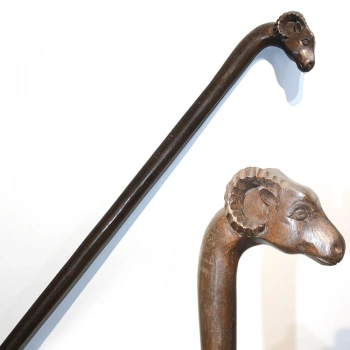 Özel Tasarım Maun Ağacı Dağ Keçisi Baston No:33