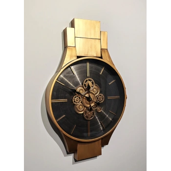 Özel Tasarım Metal Çarklı Duvar Saati Alk5121