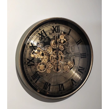 Özel Tasarım Metal Çarklı Duvar Saati Liv159