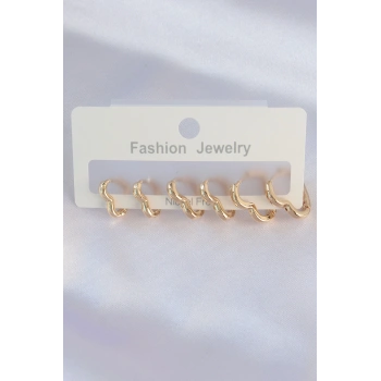 Pirinç Gold Renk Kalp Model Küpe Seti TJ-BKP8992
